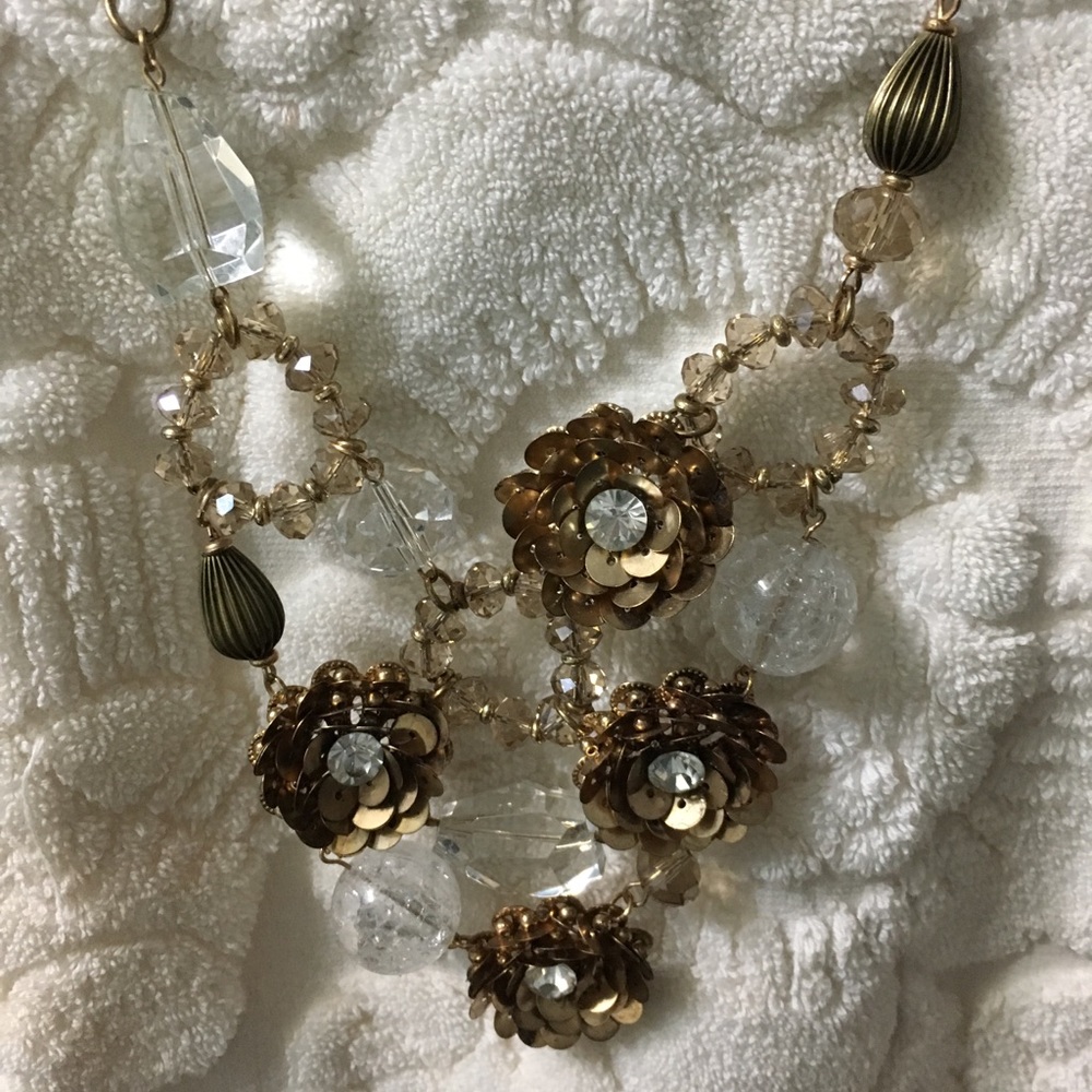 Anthropologie floral statement necklace